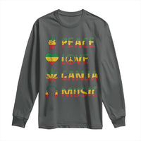 Rasta Weed Long Sleeve Shirt Peace Love Ganja Marijuana Cannabis Reggae Music - Wonder Print Shop