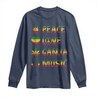Rasta Weed Long Sleeve Shirt Peace Love Ganja Marijuana Cannabis Reggae Music - Wonder Print Shop