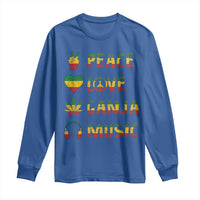 Rasta Weed Long Sleeve Shirt Peace Love Ganja Marijuana Cannabis Reggae Music - Wonder Print Shop