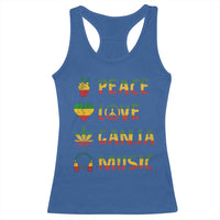 Rasta Weed Racerback Tank Top Peace Love Ganja Marijuana Cannabis Reggae Music - Wonder Print Shop