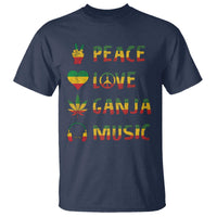 Rasta Weed T Shirt Peace Love Ganja Marijuana Cannabis Reggae Music - Wonder Print Shop