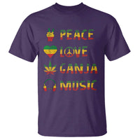 Rasta Weed T Shirt Peace Love Ganja Marijuana Cannabis Reggae Music - Wonder Print Shop