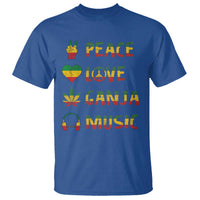 Rasta Weed T Shirt Peace Love Ganja Marijuana Cannabis Reggae Music - Wonder Print Shop