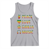 Rasta Weed Tank Top Peace Love Ganja Marijuana Cannabis Reggae Music - Wonder Print Shop