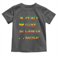 Rasta Weed Toddler T Shirt Peace Love Ganja Marijuana Cannabis Reggae Music - Wonder Print Shop
