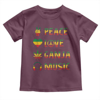 Rasta Weed Toddler T Shirt Peace Love Ganja Marijuana Cannabis Reggae Music - Wonder Print Shop