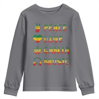 Rasta Weed Youth Sweatshirt Peace Love Ganja Marijuana Cannabis Reggae Music - Wonder Print Shop
