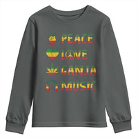 Rasta Weed Youth Sweatshirt Peace Love Ganja Marijuana Cannabis Reggae Music - Wonder Print Shop
