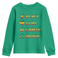Rasta Weed Youth Sweatshirt Peace Love Ganja Marijuana Cannabis Reggae Music - Wonder Print Shop