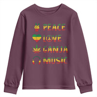 Rasta Weed Youth Sweatshirt Peace Love Ganja Marijuana Cannabis Reggae Music - Wonder Print Shop
