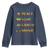 Rasta Weed Youth Sweatshirt Peace Love Ganja Marijuana Cannabis Reggae Music - Wonder Print Shop