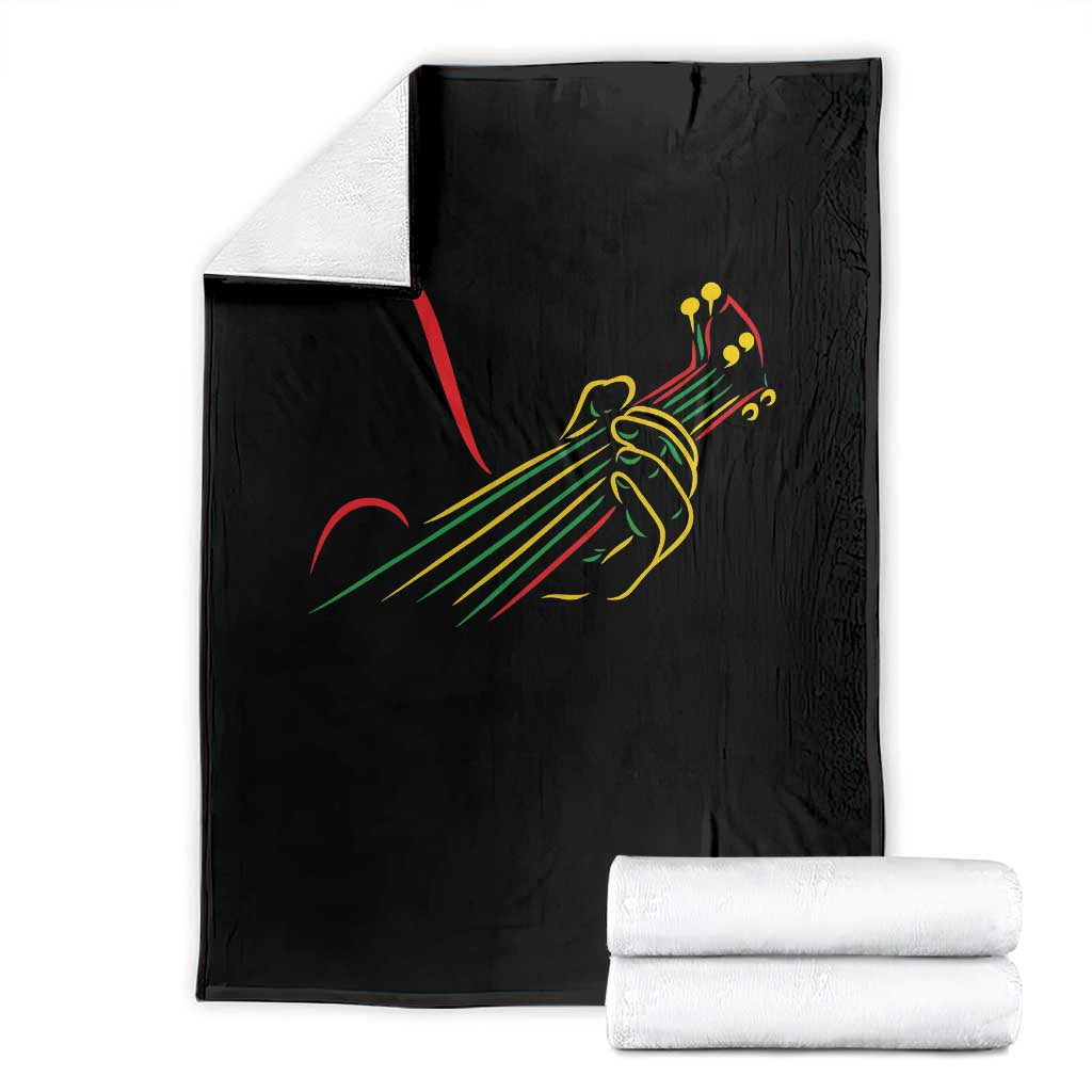 Reggae Guitar Throw Blanket Rasta Music Gift for Guitar Lovers - Wonder Print Shop