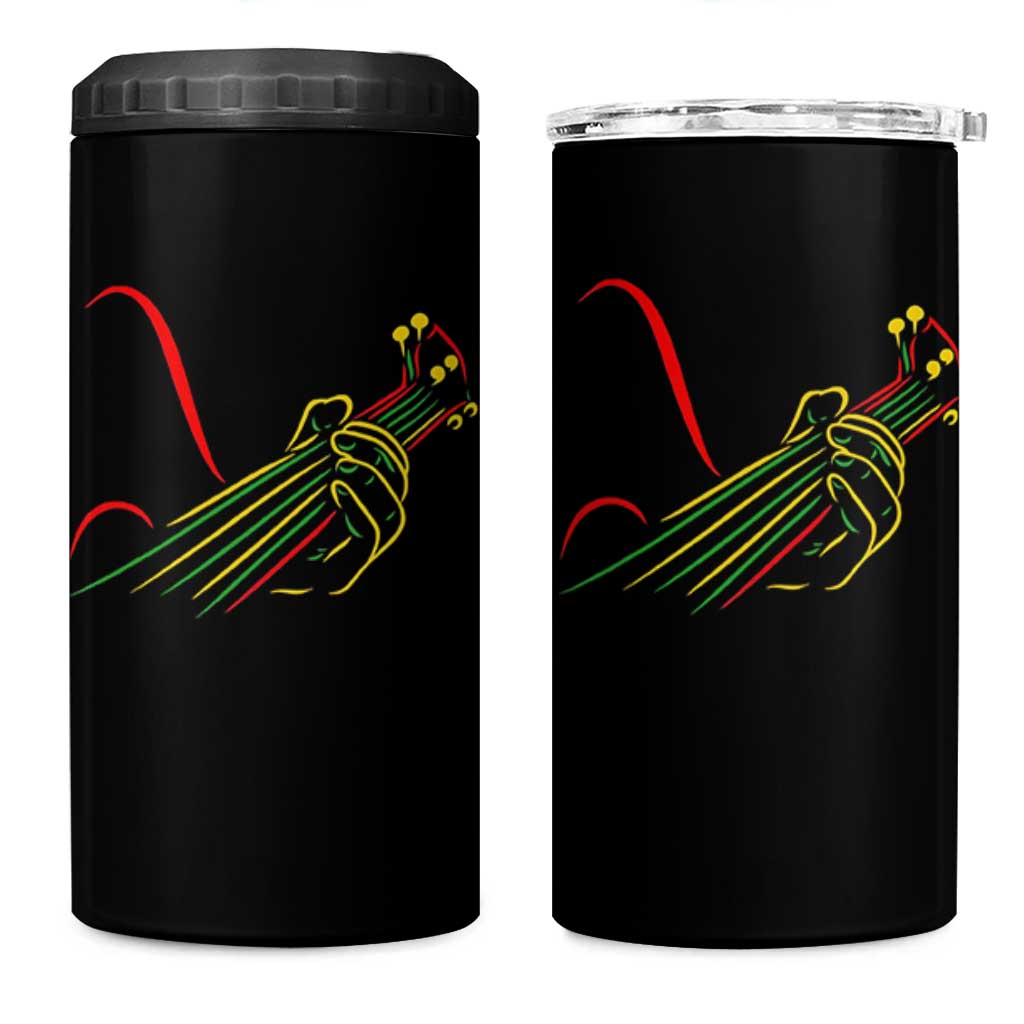 Reggae Guitar 4 in 1 Can Cooler Tumbler Rasta Music Gift for Guitar Lovers - Wonder Print Shop