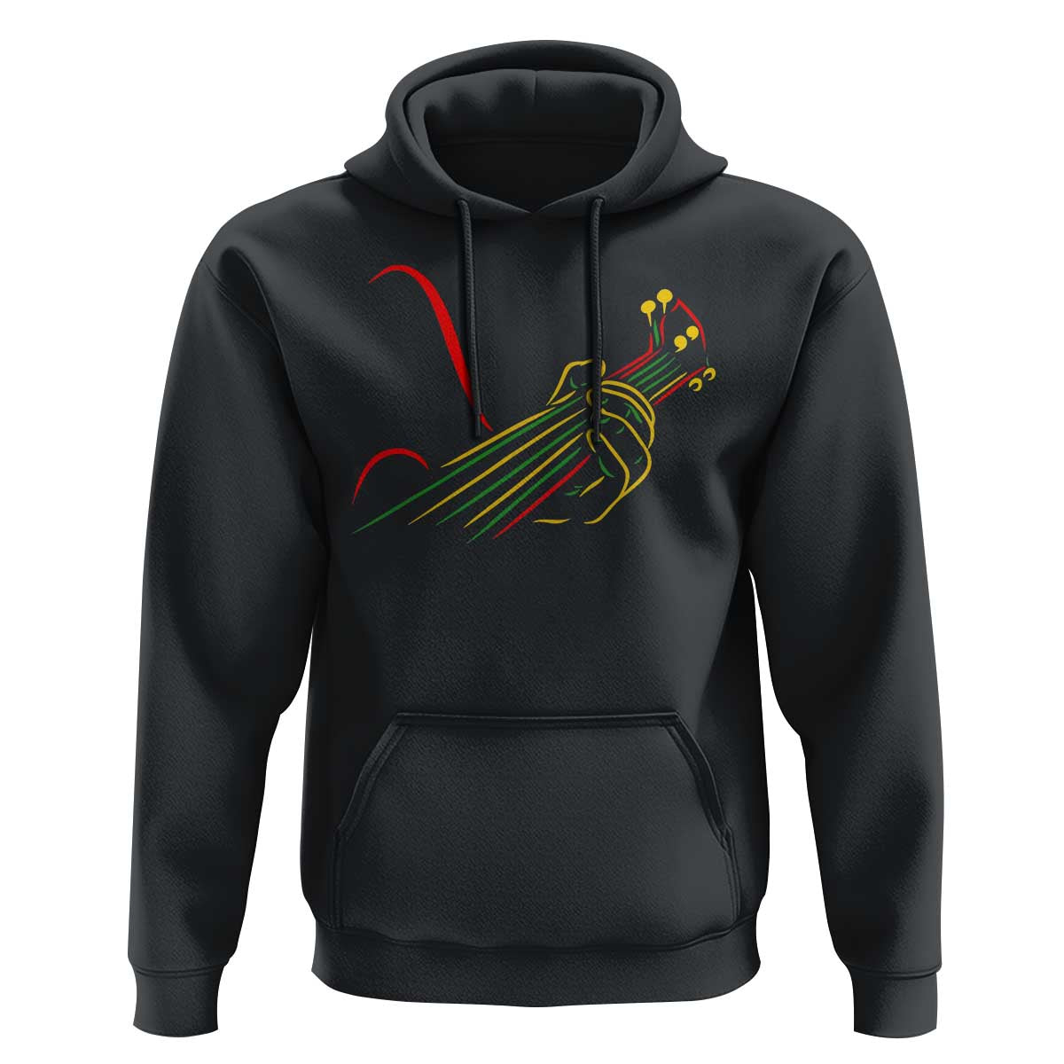 Reggae Guitar Hoodie Rasta Music Gift for Guitar Lovers - Wonder Print Shop