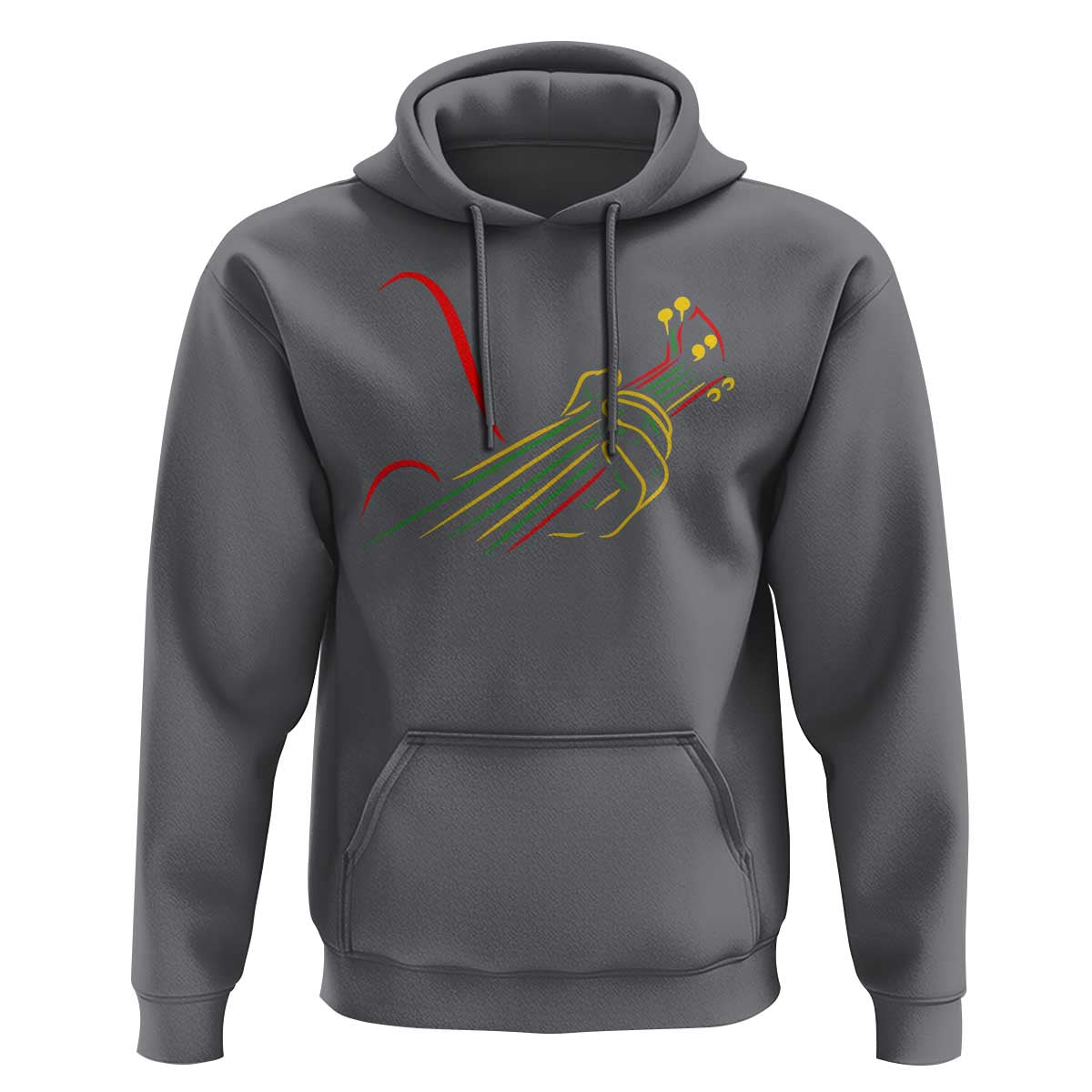 Reggae Guitar Hoodie Rasta Music Gift for Guitar Lovers - Wonder Print Shop