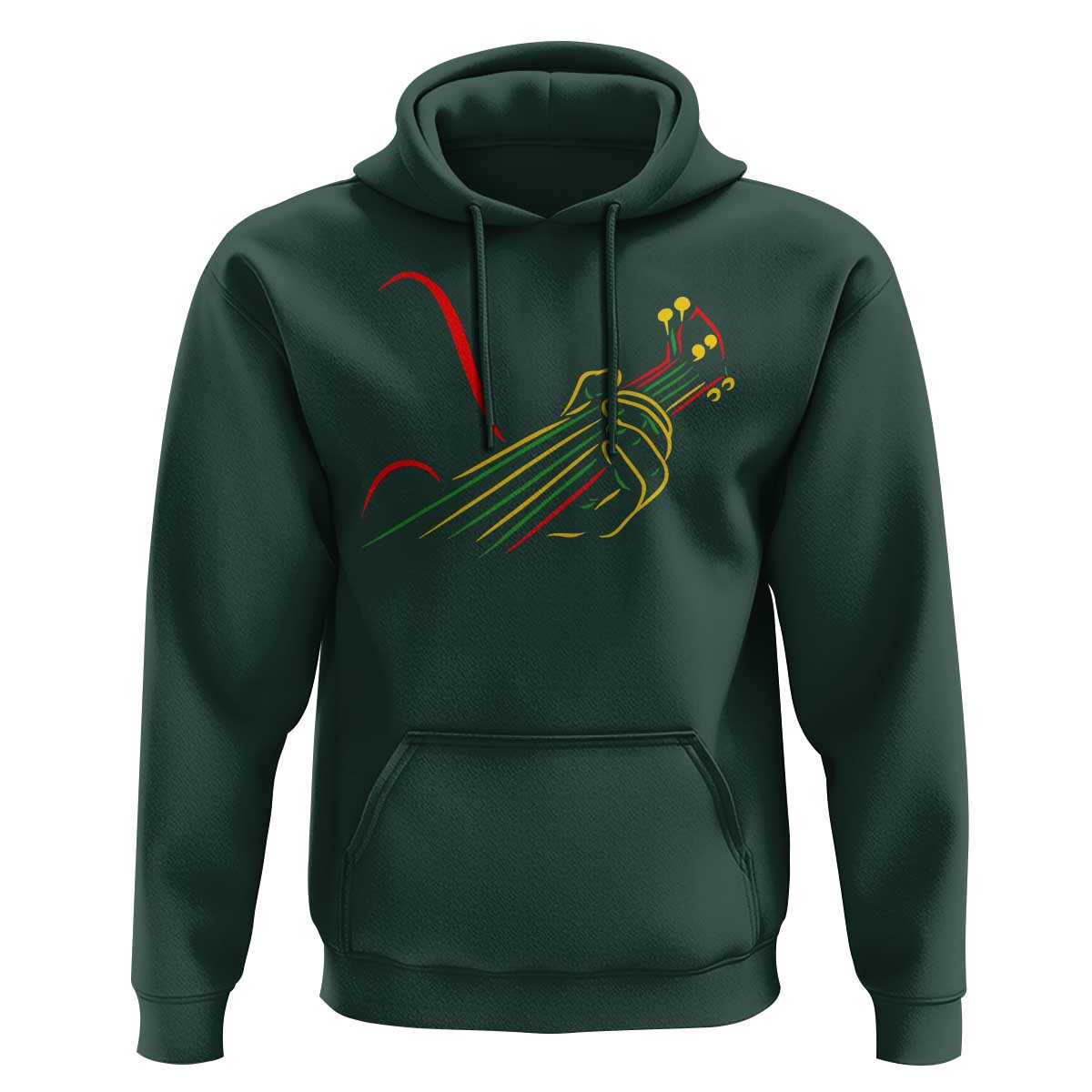 Reggae Guitar Hoodie Rasta Music Gift for Guitar Lovers - Wonder Print Shop