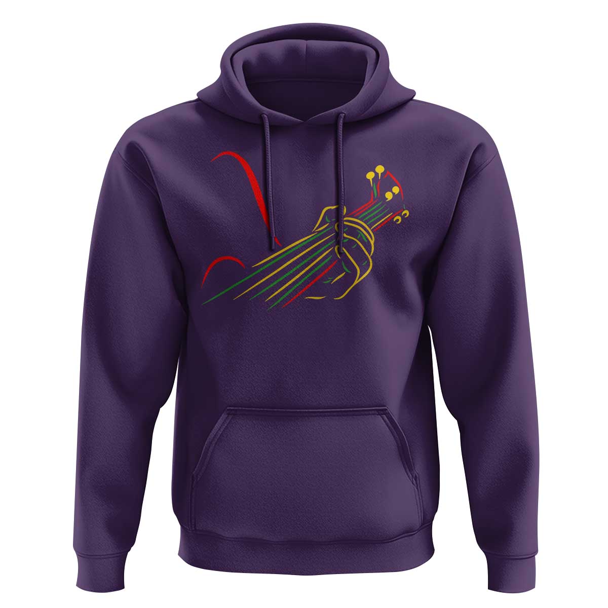 Reggae Guitar Hoodie Rasta Music Gift for Guitar Lovers - Wonder Print Shop