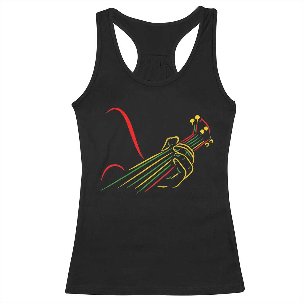 Reggae Guitar Racerback Tank Top Rasta Music Gift for Guitar Lovers - Wonder Print Shop