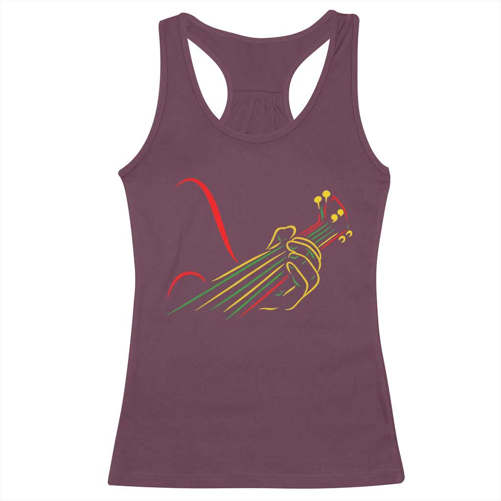 Reggae Guitar Racerback Tank Top Rasta Music Gift for Guitar Lovers - Wonder Print Shop