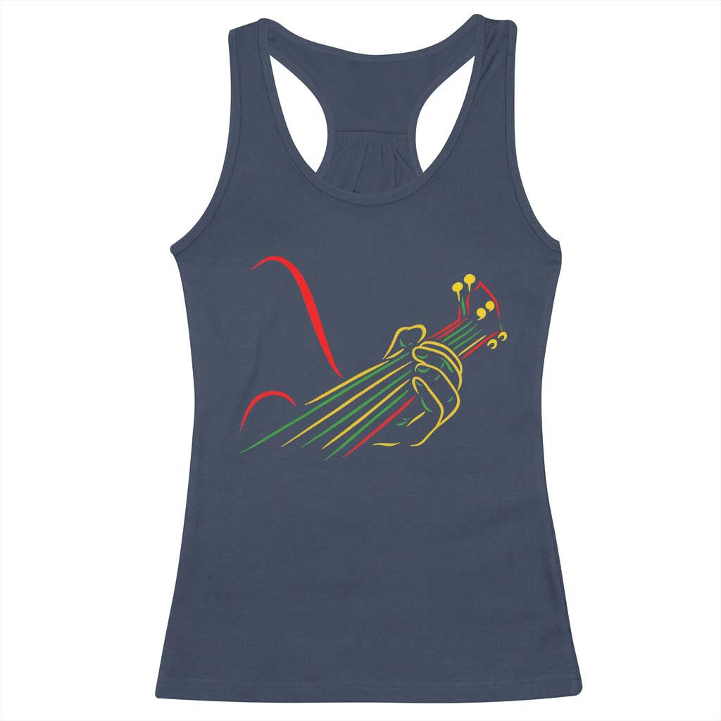 Reggae Guitar Racerback Tank Top Rasta Music Gift for Guitar Lovers - Wonder Print Shop