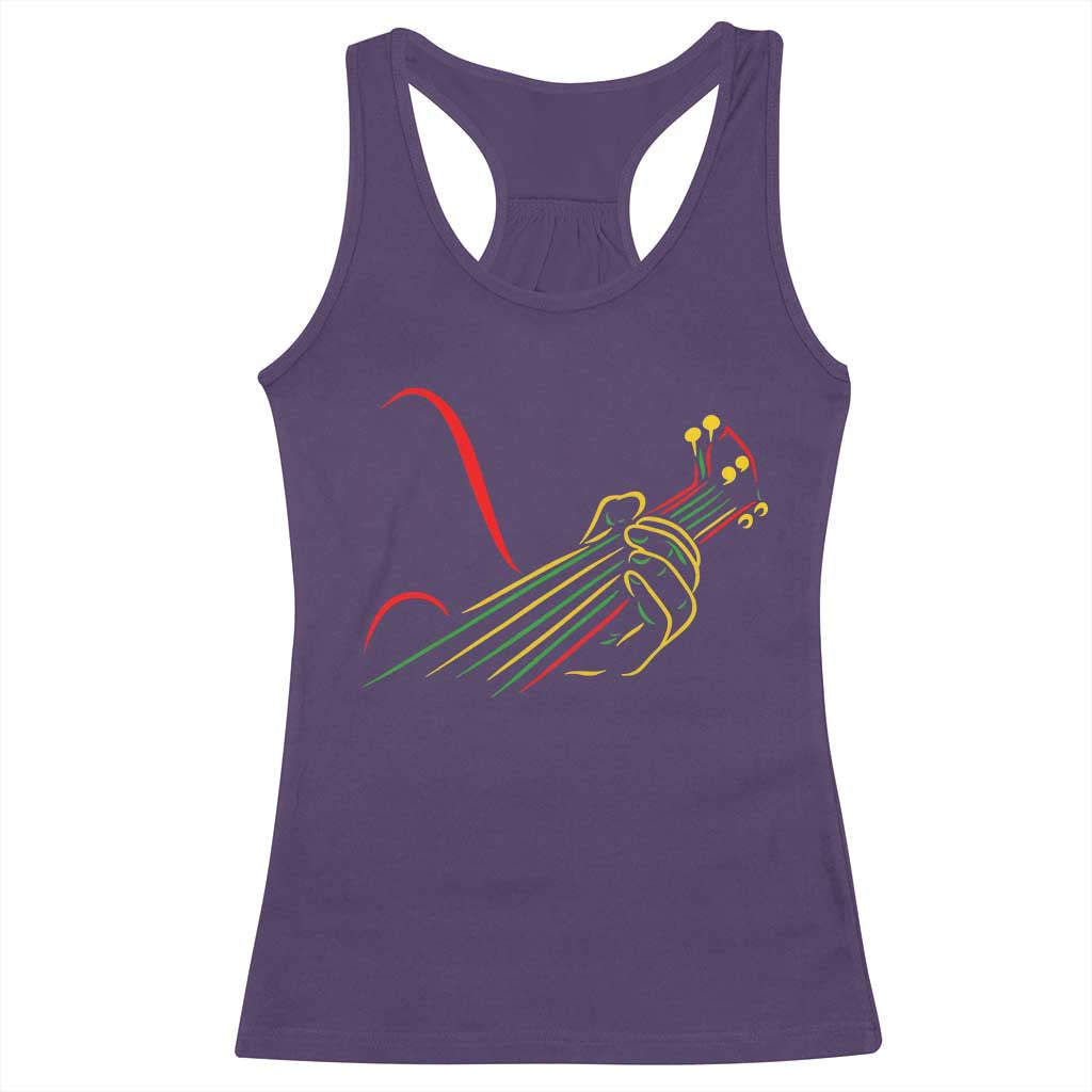 Reggae Guitar Racerback Tank Top Rasta Music Gift for Guitar Lovers - Wonder Print Shop