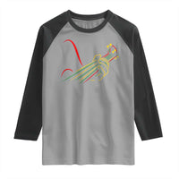 Reggae Guitar Raglan Shirt Rasta Music Gift for Guitar Lovers - Wonder Print Shop