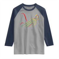 Reggae Guitar Raglan Shirt Rasta Music Gift for Guitar Lovers - Wonder Print Shop