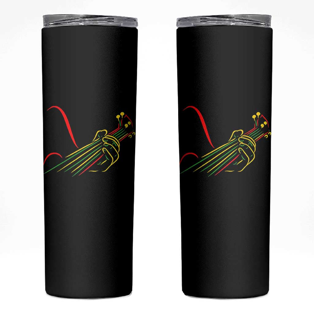 Reggae Guitar Skinny Tumbler Rasta Music Gift for Guitar Lovers - Wonder Print Shop