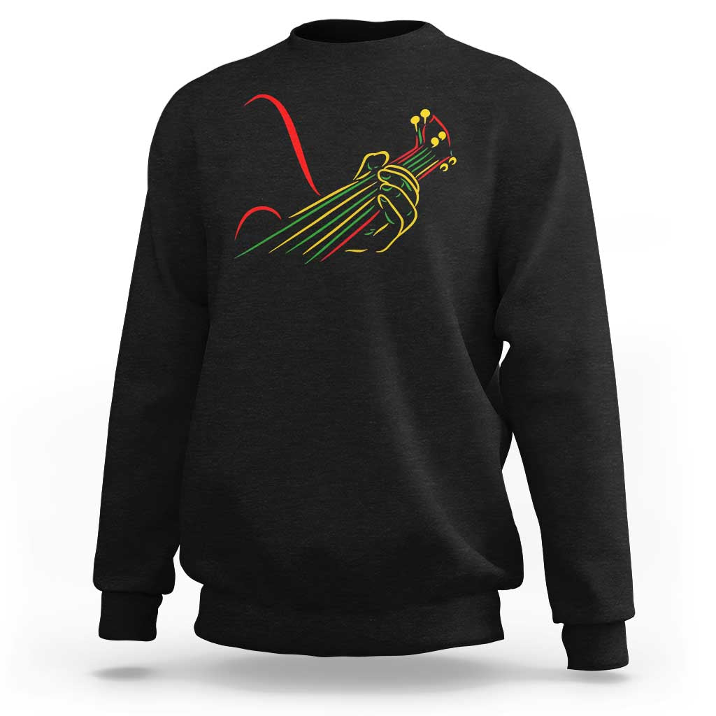 Reggae Guitar Sweatshirt Rasta Music Gift for Guitar Lovers - Wonder Print Shop