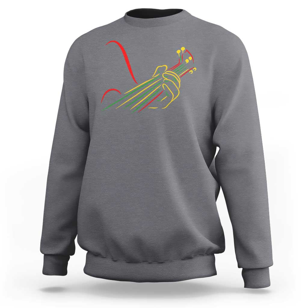 Reggae Guitar Sweatshirt Rasta Music Gift for Guitar Lovers - Wonder Print Shop