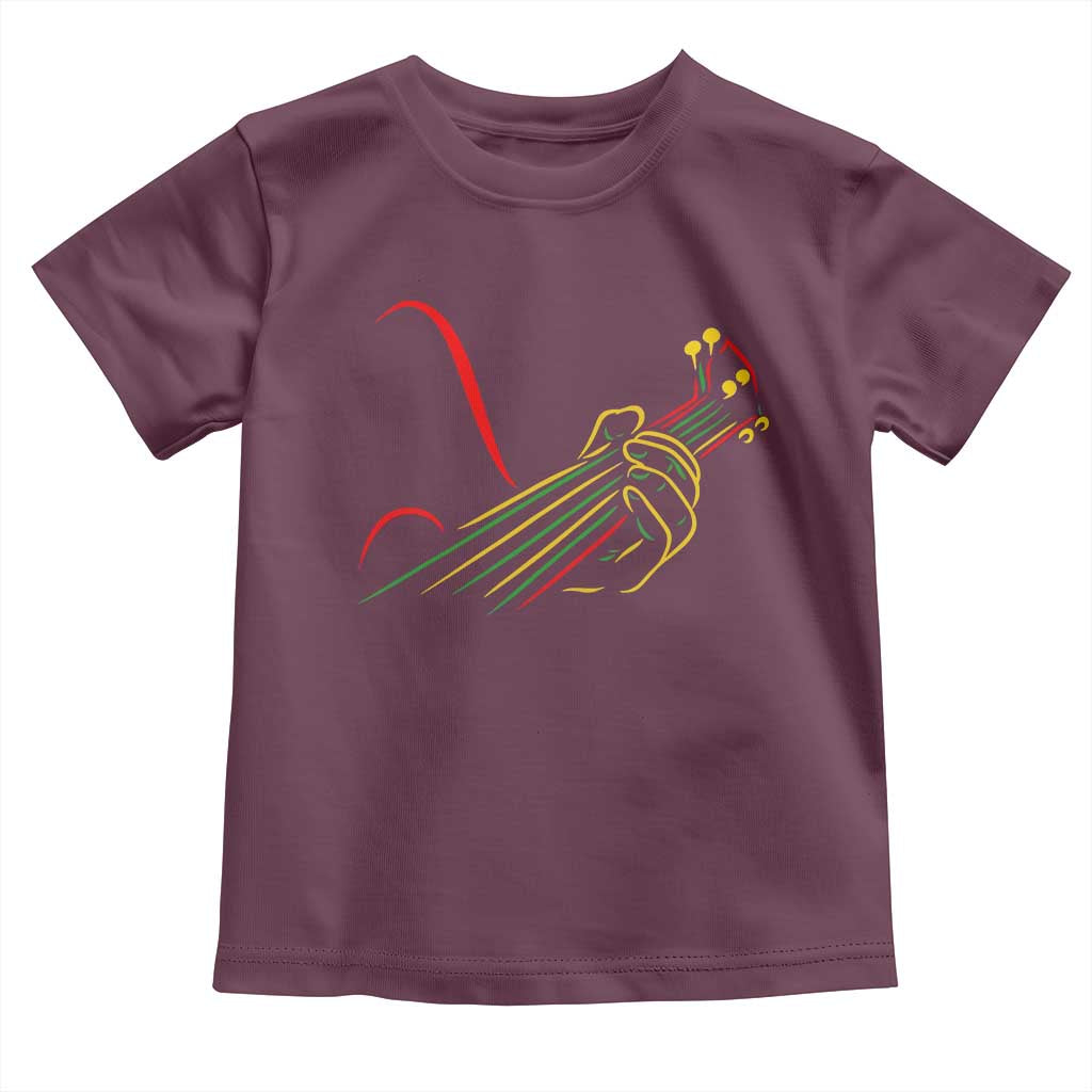 Reggae Guitar Toddler T Shirt Rasta Music Gift for Guitar Lovers - Wonder Print Shop