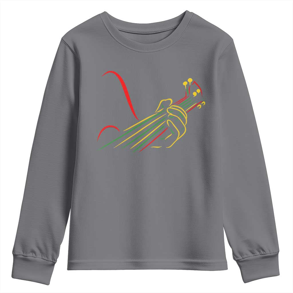 Reggae Guitar Youth Sweatshirt Rasta Music Gift for Guitar Lovers - Wonder Print Shop