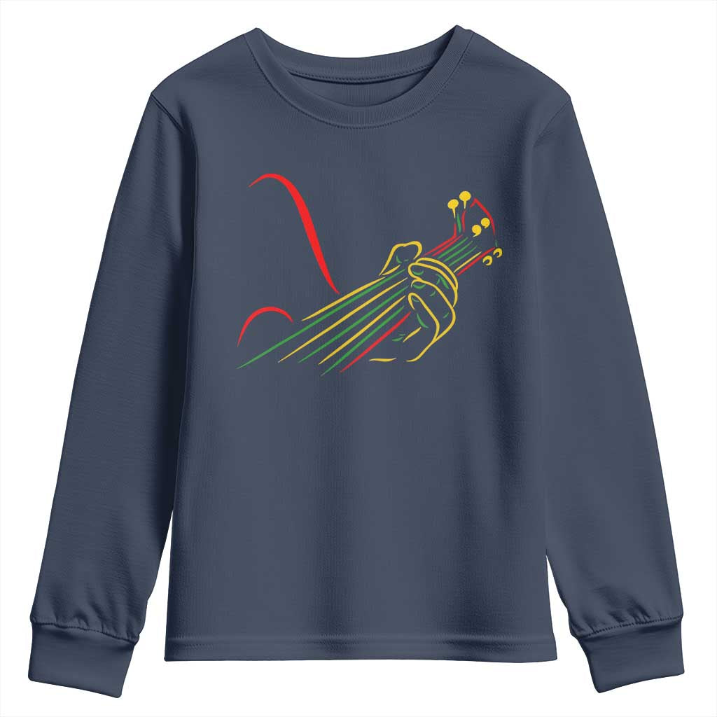 Reggae Guitar Youth Sweatshirt Rasta Music Gift for Guitar Lovers - Wonder Print Shop