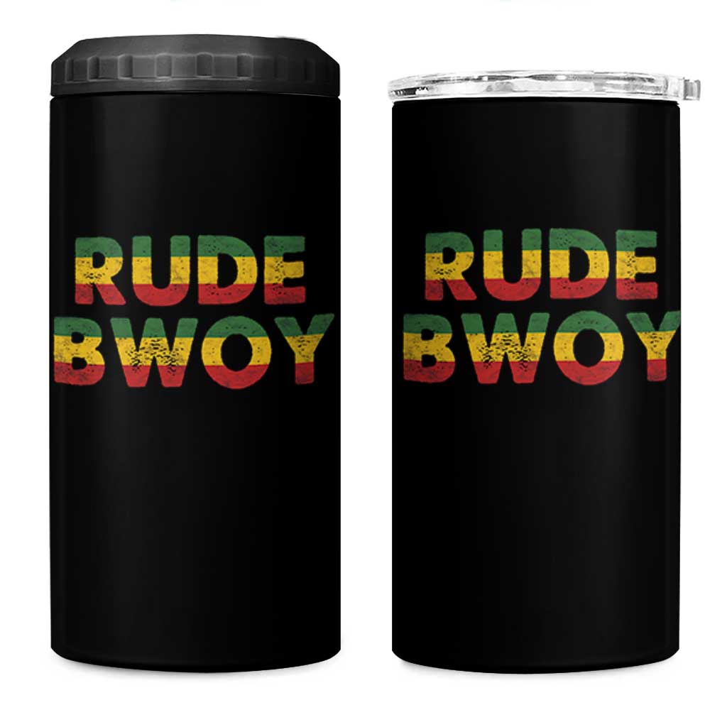 Rude Boy 4 in 1 Can Cooler Tumbler Jamaican Rasta Reggae Roots Gifts Jamaica - Wonder Print Shop