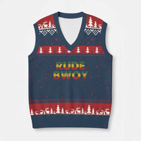 Rude Boy V-Neck Knit Sweater Vest Jamaican Rasta Reggae Roots Gifts Jamaica - Wonder Print Shop
