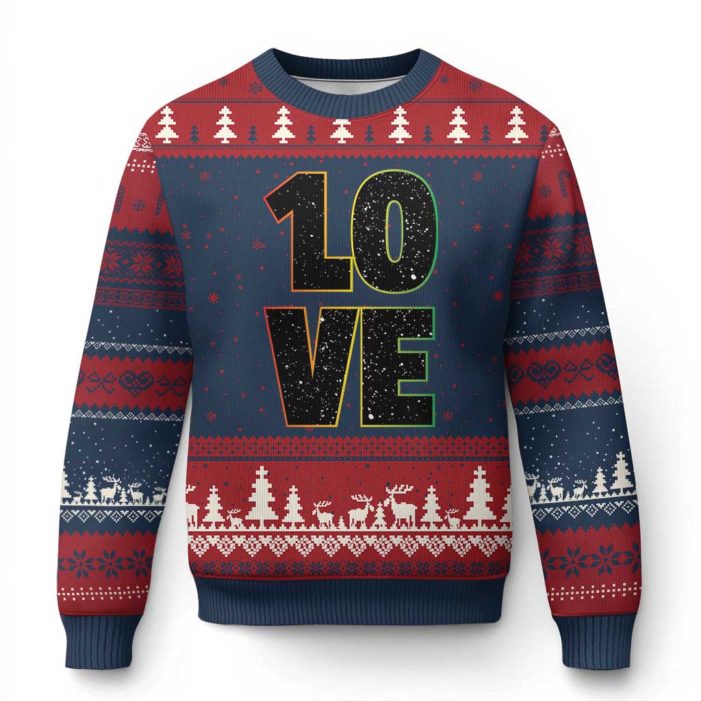 One Love Jamaican Rasta Reggage Music Ugly Christmas Sweater - Wonder Print Shop