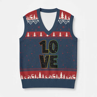 One Love Jamaican Rasta Reggage Music V-Neck Knit Sweater Vest - Wonder Print Shop