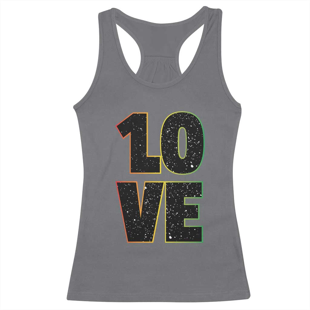One Love Jamaican Rasta Reggage Music Racerback Tank Top - Wonder Print Shop