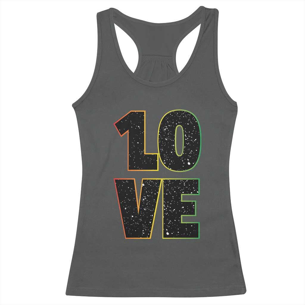 One Love Jamaican Rasta Reggage Music Racerback Tank Top - Wonder Print Shop