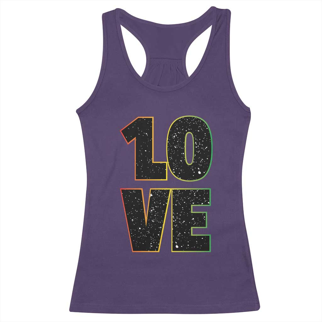 One Love Jamaican Rasta Reggage Music Racerback Tank Top - Wonder Print Shop
