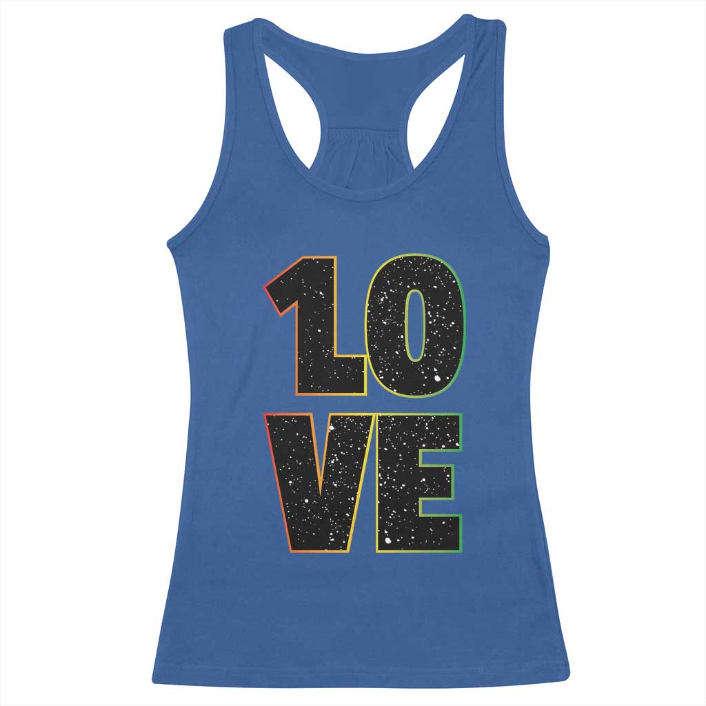 One Love Jamaican Rasta Reggage Music Racerback Tank Top - Wonder Print Shop