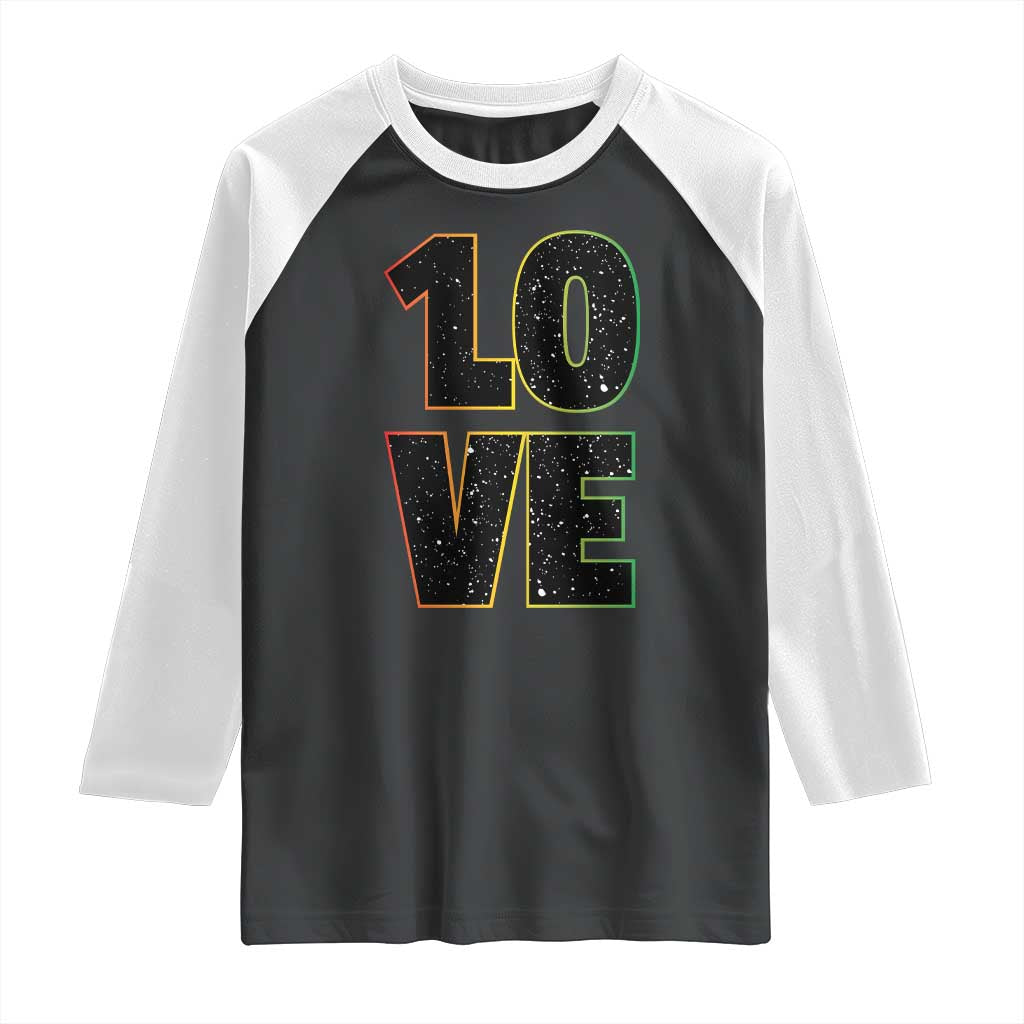One Love Jamaican Rasta Reggage Music Raglan Shirt - Wonder Print Shop