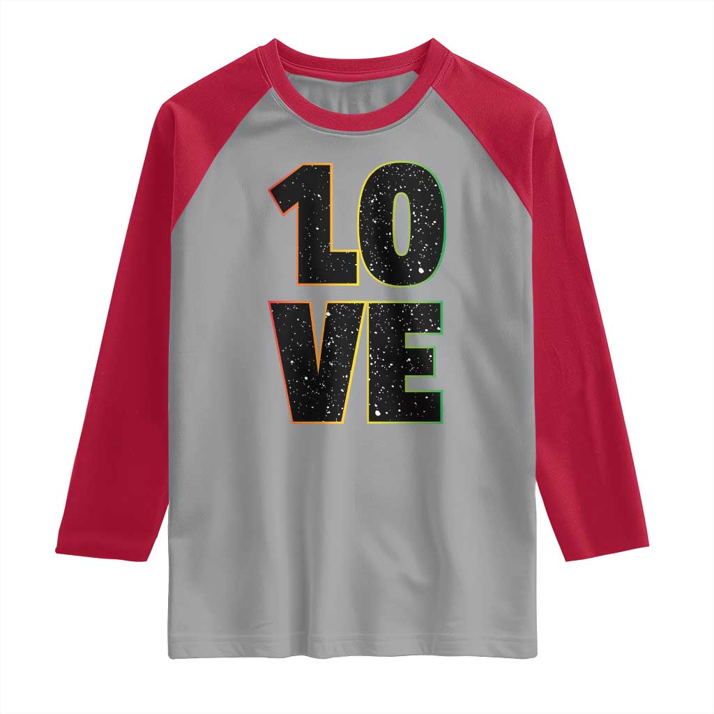 One Love Jamaican Rasta Reggage Music Raglan Shirt - Wonder Print Shop