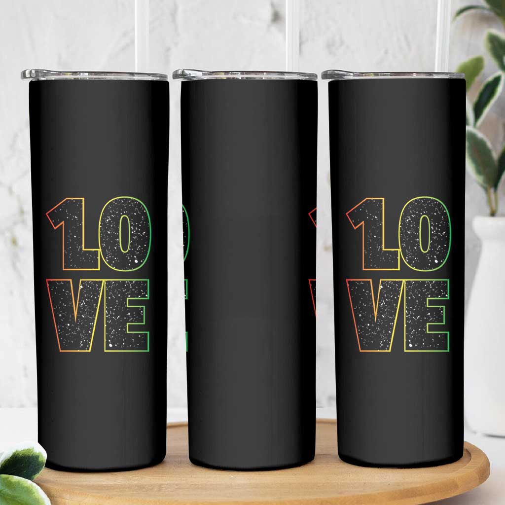 One Love Jamaican Rasta Reggage Music Skinny Tumbler - Wonder Print Shop