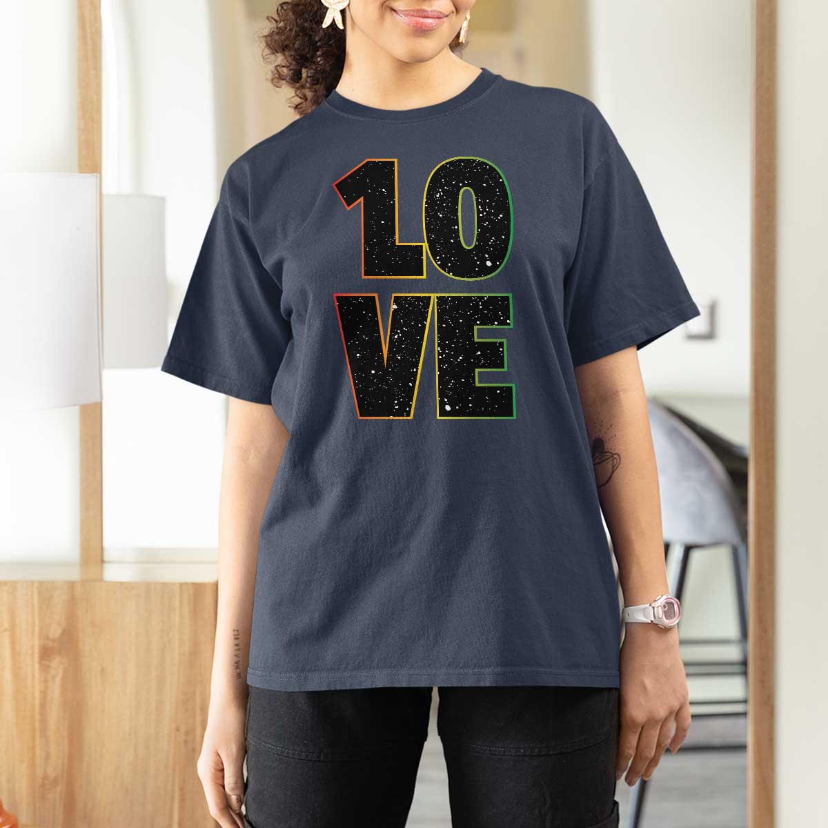 One Love Jamaican Rasta Reggage Music T Shirt For Women - Wonder Print Shop