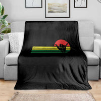Rasta Reggae Shaka Hand Throw Blanket Retro Vintage Jamaica Flag Rasta Hawaii Shaka Sign - Wonder Print Shop
