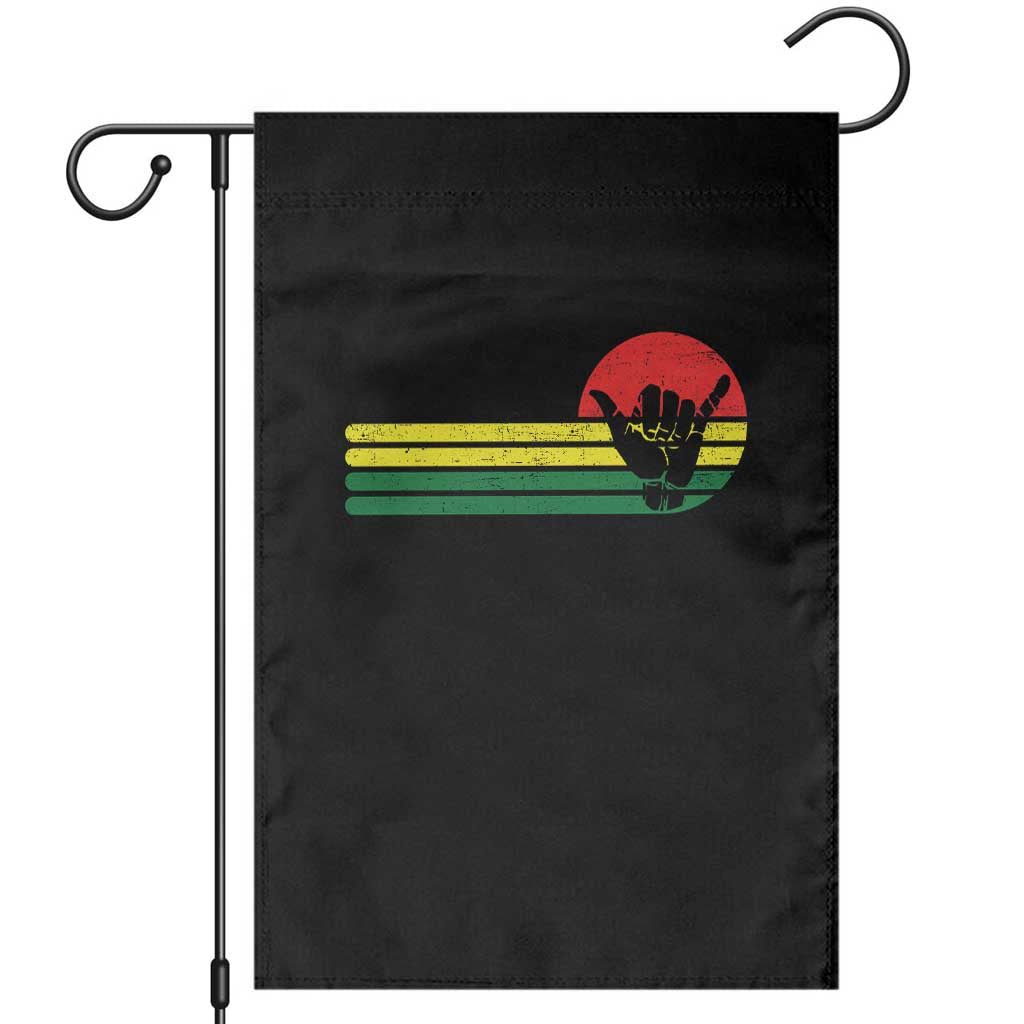 Rasta Reggae Shaka Hand Garden Flag Retro Vintage Jamaica Flag Rasta Hawaii Shaka Sign - Wonder Print Shop