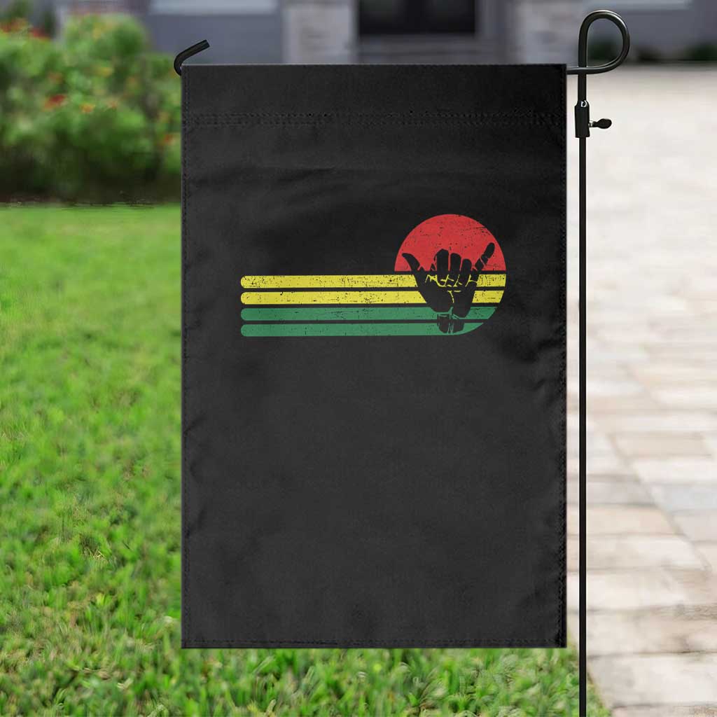 Rasta Reggae Shaka Hand Garden Flag Retro Vintage Jamaica Flag Rasta Hawaii Shaka Sign - Wonder Print Shop