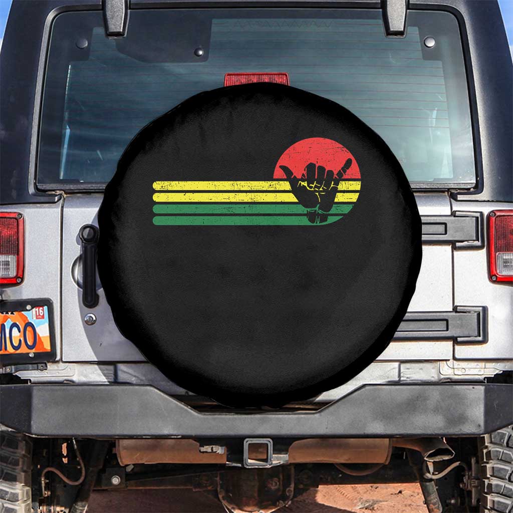Rasta Reggae Shaka Hand Spare Tire Cover Retro Vintage Jamaica Flag Rasta Hawaii Shaka Sign - Wonder Print Shop