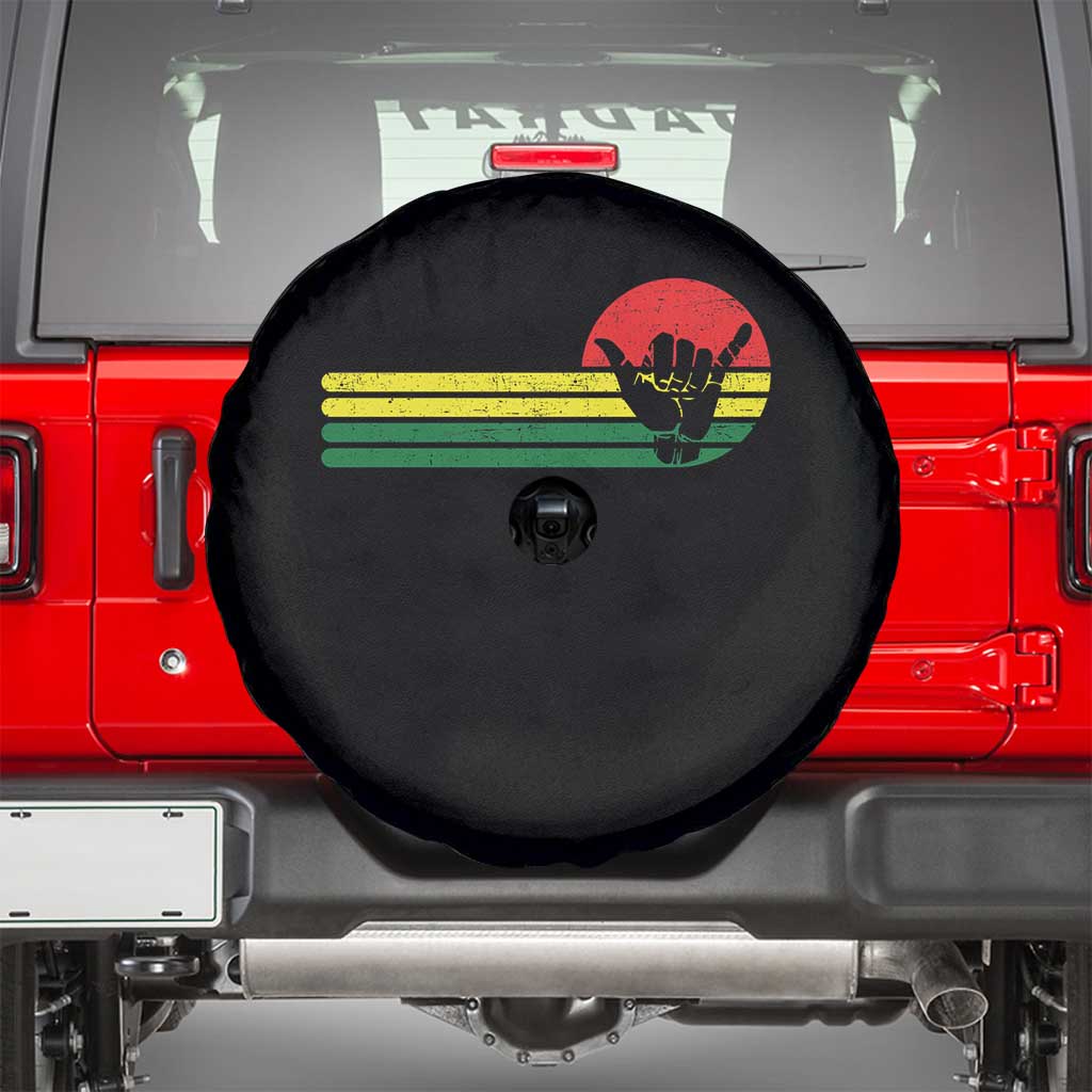Rasta Reggae Shaka Hand Spare Tire Cover Retro Vintage Jamaica Flag Rasta Hawaii Shaka Sign - Wonder Print Shop